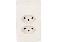 Aufputz-Steckdose 2 x Typ13 Weiss