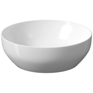 Vasque à poser ronde Cersanit blanche (Ø 40 cm) en céramique.