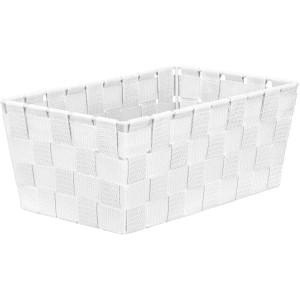 Panier de rangement blanc Chico L de Kleine Wolke en polypropylène tissé.