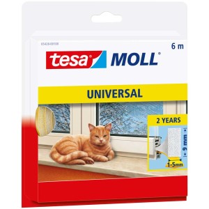 Joint en mousse Tesamoll, 9x6mm, 6m, blanc. Joint de porte et fenêtre pour fentes de 1 à 5mm.