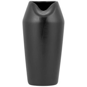 Vaso decorativo nero Apamea in gres di Beliani, forma moderna.