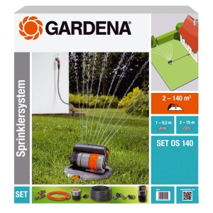 Gardena Kit complet d'arrosage escamotable OS 140 pour pelouse jusqu'à 140 m².