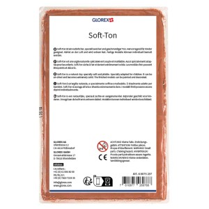Pâte à modeler Soft-Ton terracotta, 1000g, pour modeler et créer. Sèche à l'air et peut être peinte.