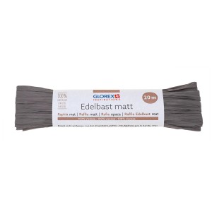 Raffia bast grigia opaca (20 m) per lavori creativi e decorazioni.