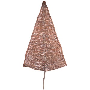 Brise-vue en osier Videx Garden, forme de sapin, taille L, 230x110cm, en osier tressé.
