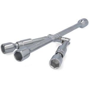 Chiave a croce pieghevole Cartrend, in acciaio, con 4 misure per assistenza stradale.