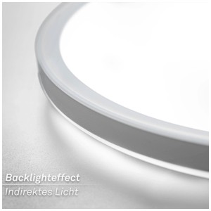 Panneau LED rond blanc Brilo® Tava A avec lumière indirecte.