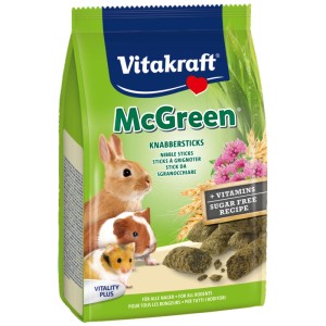 Vitakraft McGreen sticks pour rongeurs, paquet de 50g avec lapin, cochon d'Inde et hamster.