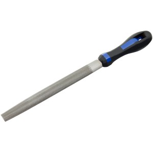 Halbrunde LUX Werkstattfeile (200 mm) mit ergonomischem Griff für Metallbearbeitung.
