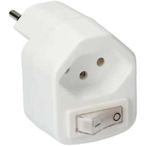 Adaptateur blanc Type 13 avec interrupteur pour prise, adaptateur.