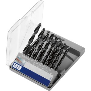 Set di punte da trapano per metallo LUX Comfort da 19 pezzi in custodia grigia, punte da 1 a 10 mm.