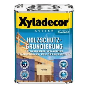 Dose Xyladecor Holzschutz-Grundierung, farblos, seidenmatt, für den Außenbereich.