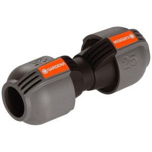 Raccordo Gardena 25 mm per sistemi di irrigazione, per una facile estensione del tubo.