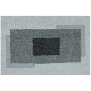 Tappeto bagno Spirella Anela grigio, 60x90 cm, con motivo geometrico in varie tonalità di grigio.
