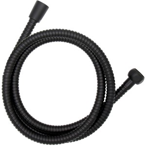 Flexible de douche noir Wenko en acier inoxydable, 150 cm, flexible et durable.