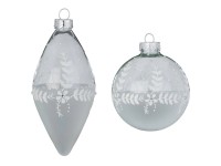 Magic Glas-Ornament dekoriert Tropfen und Kugel assortiert / 1 Stk.