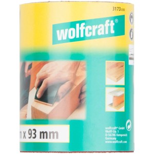Wolfcraft Schleifpapierrolle, 93mm breit, 5m lang, Körnung 100, für Holz und Metall.