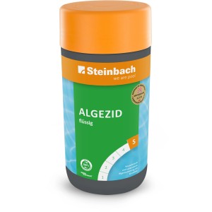 Steinbach Algezid liquide, 1 l, pour le contrôle des algues dans la piscine pour une eau claire.