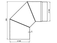 Firefix Rauchrohrbogen gemufft o. Reinigungstür starr Dunkelgrau Ø 150 mm 90°