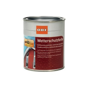 OBI Wetterschutzfarbe Anthrazit 2,5l für langanhaltenden Schutz vor Witterungseinflüssen.