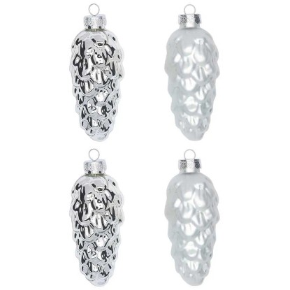 5 Eiszapfen Glas-Anhänger - Handgemachte Weihnachtsdeko Für Baum & Fenster