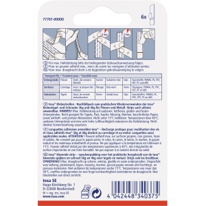 Tesa Bandes adhésives pour carrelage et métal, 6 pièces, supporte jusqu'à 3 kg.