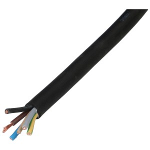 Câble GDV noir H07RN-F5X1,5 au mètre, conduit flexible en plastique.