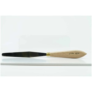 Pébéo Malspachtel Nr. 100 mit schmaler Klinge und Holzgriff für Künstlerbedarf.