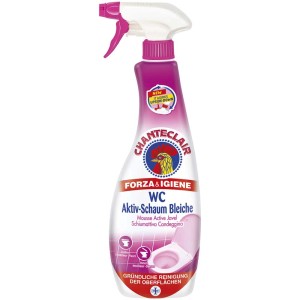 Chantelair WC Schiuma Attiva Candeggina, flacone spray da 625ml, per pulizia igienica del WC.