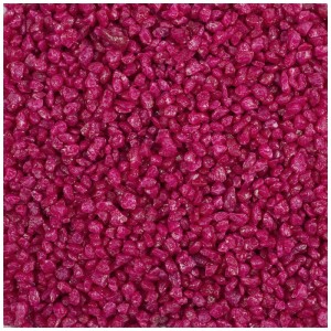 Primo piano di granuli decorativi fucsia (2-3mm). Ideale per vasi, ciotole e progetti di artigianato.