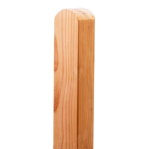 Poteau en bois de douglas, arrondi sur un côté, hauteur 195 cm, pour construction de clôtures et écrans.