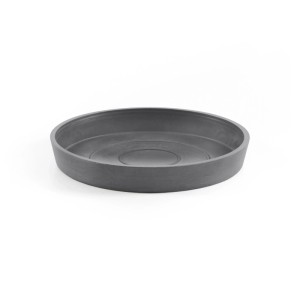 Soucoupe Ecopots grise, Ø 20 cm, pour intérieur et extérieur. Convient aux pots des séries Amsterdam, Stockholm et Oslo.