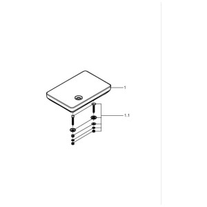Disegno tecnico: Lavabo da appoggio Grohe Euro Keramik 60 cm con set di fissaggio.