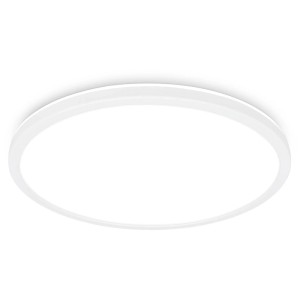 Plafonnier LED rond blanc Briloner Kada, diamètre 42 cm, avec lumière blanche neutre.