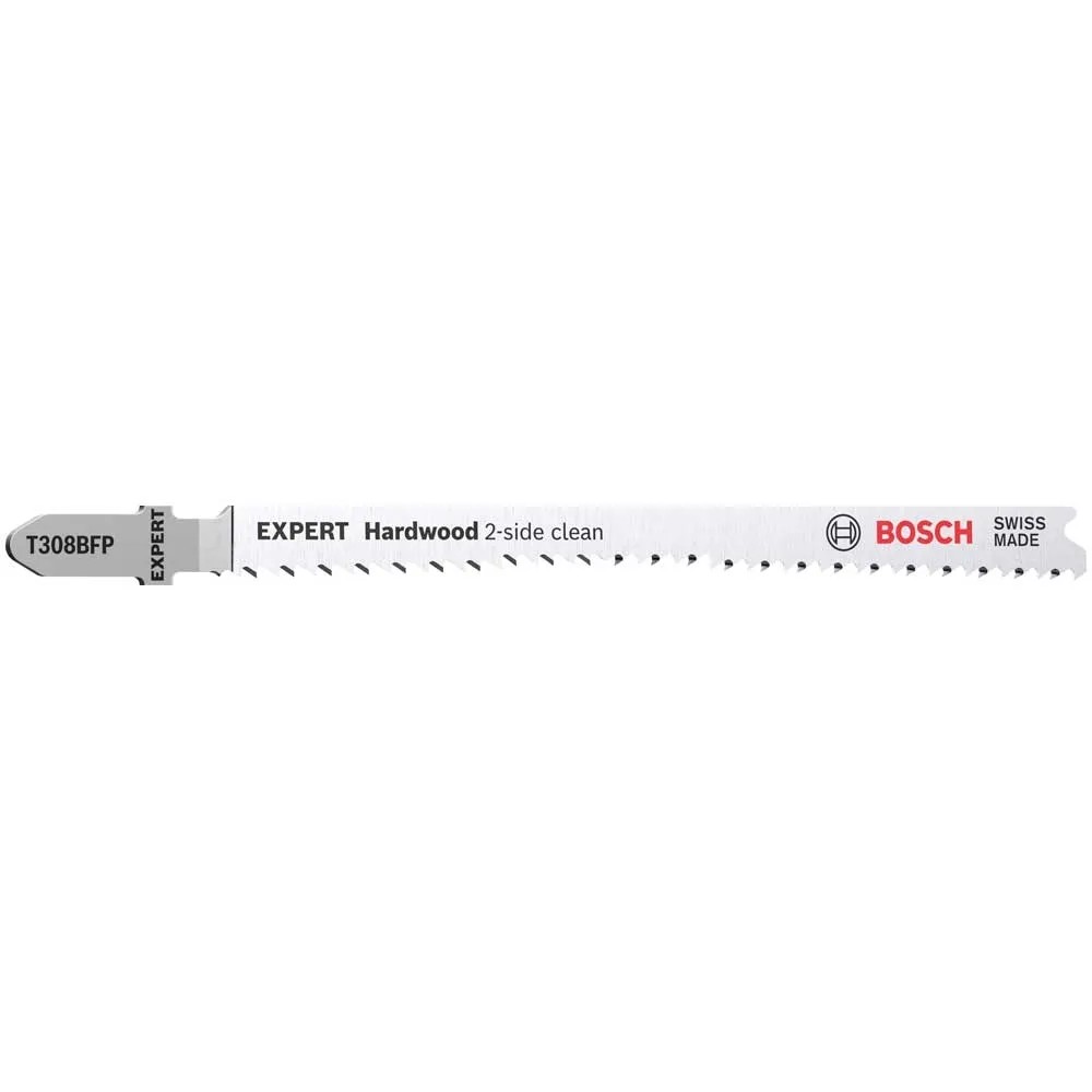 Bosch Lot De 25 Lames Scie Sauteuse Expert Hardwood 2-Side Clean T 308 BF - Coupes Propres Deux Côtés Bois Dur & Panneaux Stratifiés 117mm