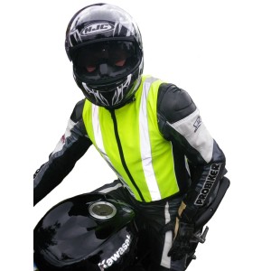Motorrad-Sicherheitsweste in XL für bessere Sichtbarkeit auf dem Motorrad.
