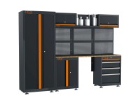 Cartech Schranksystem Stahl Schwarz (HxBxT) 183 x 244,2 x 45,8 cm 13-tlg.