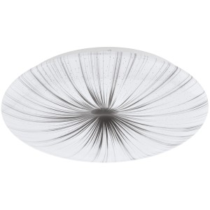 Moderna plafoniera LED Eglo Nieves, bianco-argento, acciaio/plastica, dimmerabile.