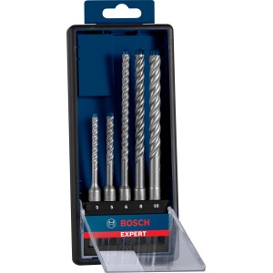 Jeu de forets à béton Bosch SDS plus-7X Expert dans un coffret, 5 pièces.
