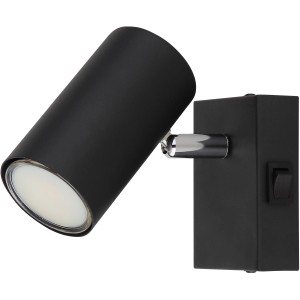 Faretto nero Globo Robby, 1 lampadina, per lampadine GU10, con interruttore a levetta.