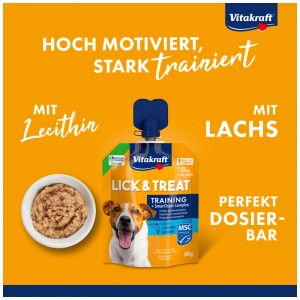 Vitakraft Lick & Snack Training Salmone, snack cremoso da 60g per cani. Ideale come ricompensa.