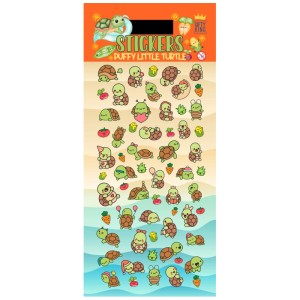 Puffy Sticker Little Turtle: 3D Wandtattoos mit niedlichen Schildkröten und Gemüse Motiven.