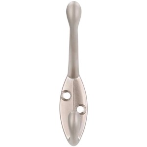 Patère Siro 745, nickel mat, avec deux options de suspension et matériel de montage.