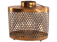 Metall-Laterne mit Glas Ø 24 cm / Höhe 13,5 cm