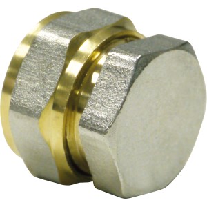 Raccordo a vite a tappo in ottone, 20 mm, per pressfitting.