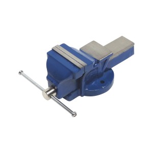 Étau bleu LUX Classic, largeur de mors 100 mm, en acier moulé pour établi.