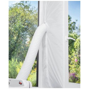 Kit sigillante per finestre Emerio (6 m) fissato al telaio con tubo del condizionatore.