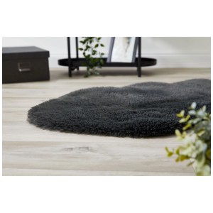 Andiamo Kunstfell-Teppich Alpa in Anthrazit, 55x80 cm, aus weichem Polyester.