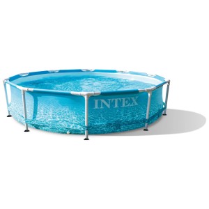Intex Frame Pool Set Beachside, Ø 305 cm, con stampa oceano e telaio in acciaio.