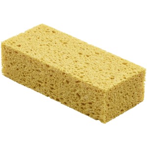 Éponge viscose jaune, rectangulaire pour l'entretien auto à haute absorption.